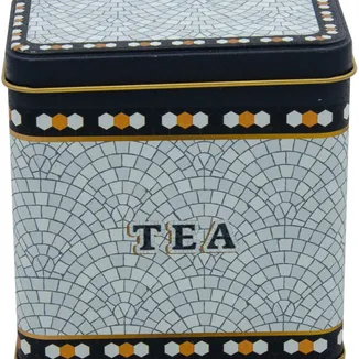 Mosaic Tea Desenli Dikdörtgen Metal Kutu, 8 x 12 x 12, 1 lt