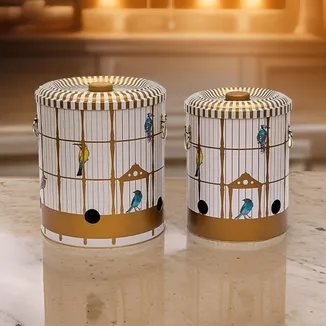 Bird Cage Desenli Patates ve Soğanlık 2 li Set