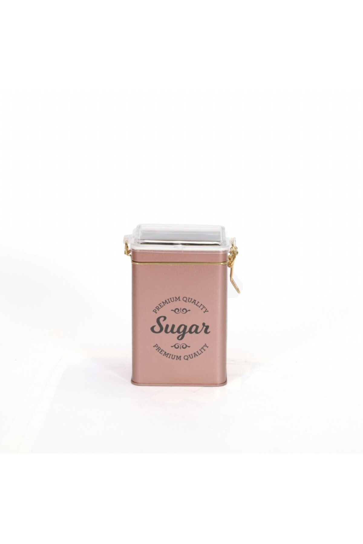 SN_Sugar Rose Desenli Kilitli Kapaklı Dikdörtgen Metal Kutu, 7.5 x 10 x 15 cm, 1 lt