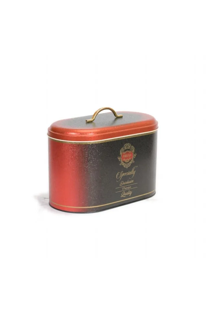 Specialty Red Desenli Oval Metal Ekmek Kutusu, 10.4 lt