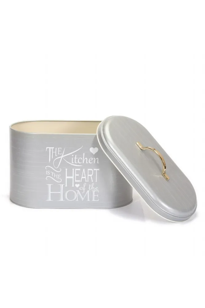 The Kitchen Heart Desenli Oval Metal Ekmek Kutusu, 10.4 lt