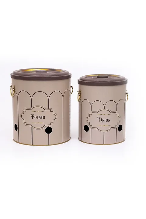 ERB23U6  - Patates Soğan Saklama Kabı 2 li Set, Retro