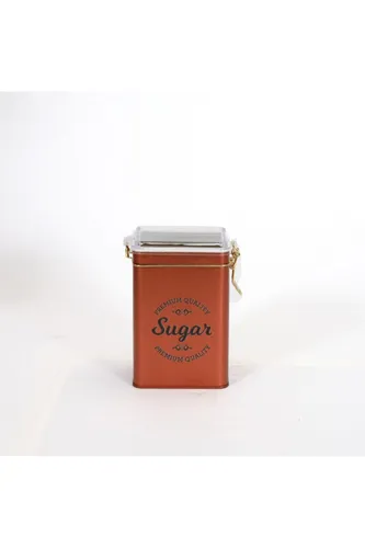 SN_Sugar Copper Desenli Kilitli Kapaklı Dikdörtgen Metal Kutu, 7.5 x 10 x 15 cm, 1 lt