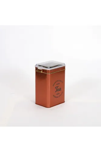 SN_Tea Copper Desenli Kilitli Kapaklı Dikdörtgen Metal Kutu, 7.5 x 10 x 15 cm, 1 lt