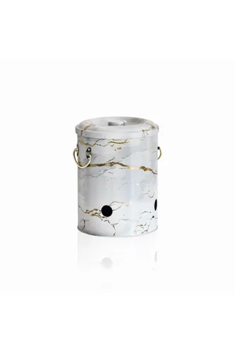 Marble White Desenli Metal Soğanlık, 17.5 x 22.5 cm, 5 lt