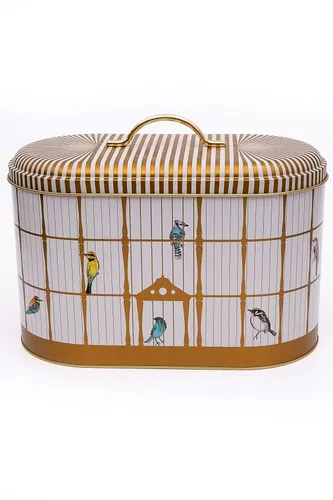 Bird Cage Desenli Oval Metal Ekmek Kutusu, 10.4 lt