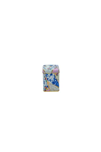 Kint Sugi Rose Desenli Kare Metal Kutu, 7.5 x 7.5 x 10 cm, 0.5 lt