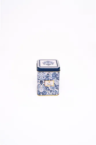 Azulejos Salt Desenli Kare Metal Kutu, 7.5 x 7.5 x 10 cm, 0.5 lt