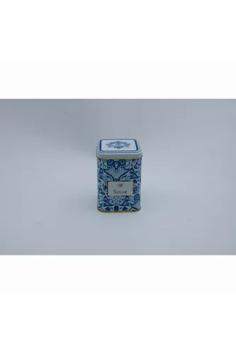 Azulejos Sugar Desenli Kare Metal Kutu, 7.5 x 7.5 x 10 cm, 0.5 lt