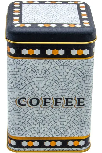 Mosaic Coffee Desenli Kare Metal Kutu, 10.5 x  10.5 x 16 cm, 1.7 lt