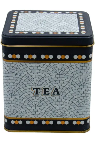 Mosaic Tea Desenli Kare Metal Kutu, 12 x 12 x 13.7 cm, 1.8 lt