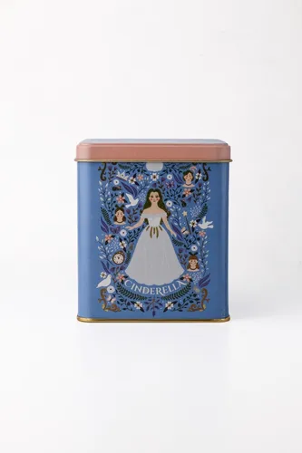 Tales Cinderella Desenli Kare Metal Kutu, 12 x 12 x 13.7 cm, 1.8 lt