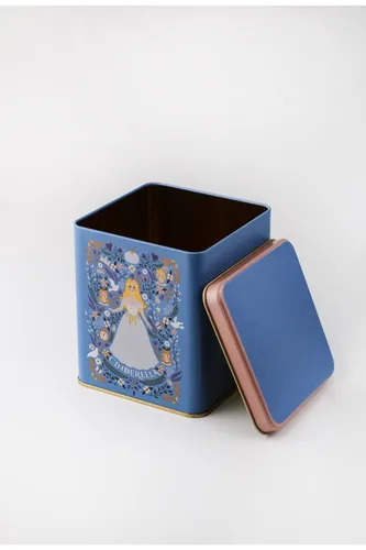 Tales Cinderella Desenli Kare Metal Kutu, 12 x 12 x 13.7 cm, 1.8 lt