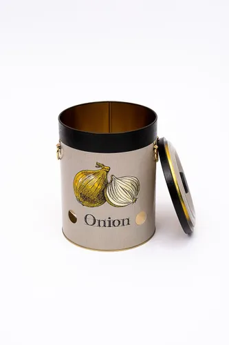 Azura Onion Desenli Metal Soğanlık, 17.5 x 22.5 cm, 5 lt