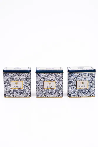 Azulejos Desenli Dikdörtgen Saklama Kabı 3 lü Set, 8 x 12 cm